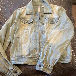 Distressed jean jacket